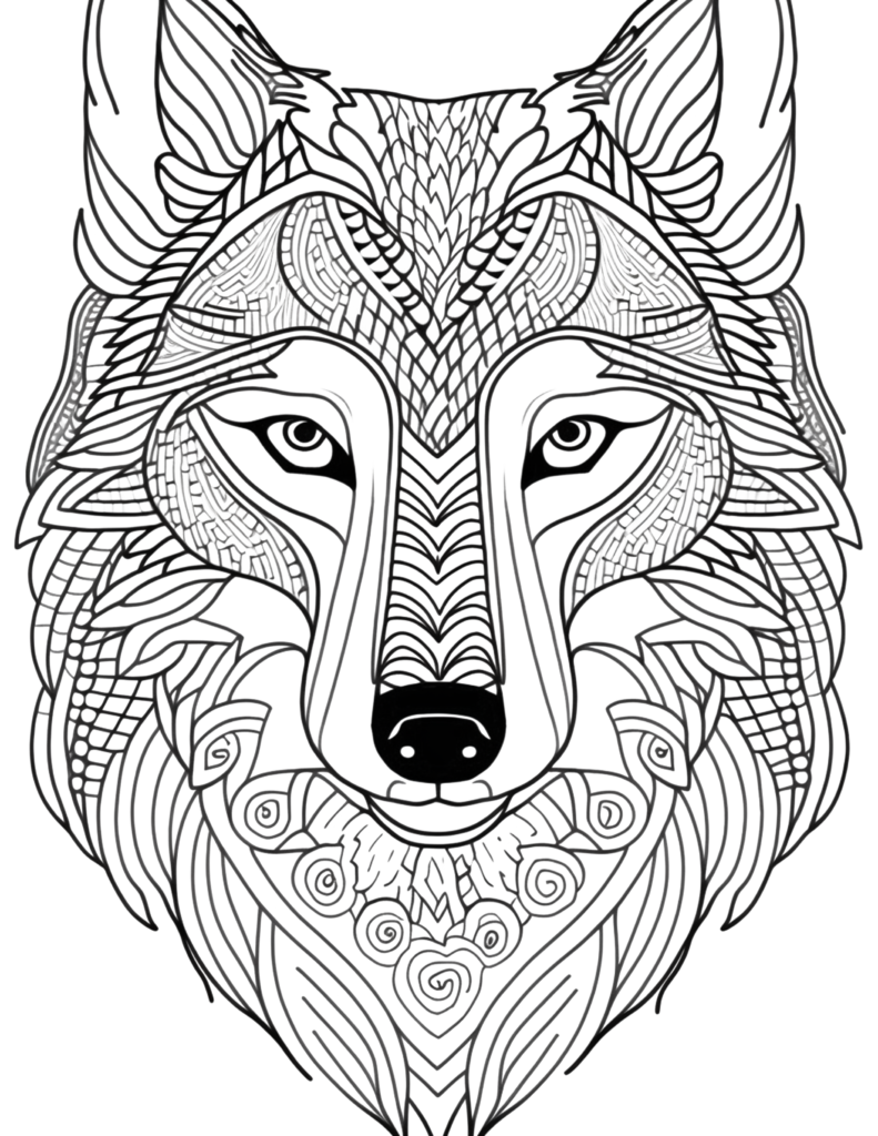 Animal Mandala Face - Coloring Art