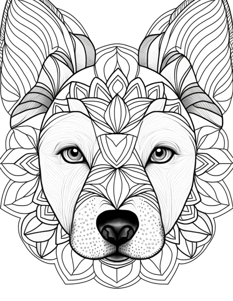 Dog Page For Coloring Coloring Art