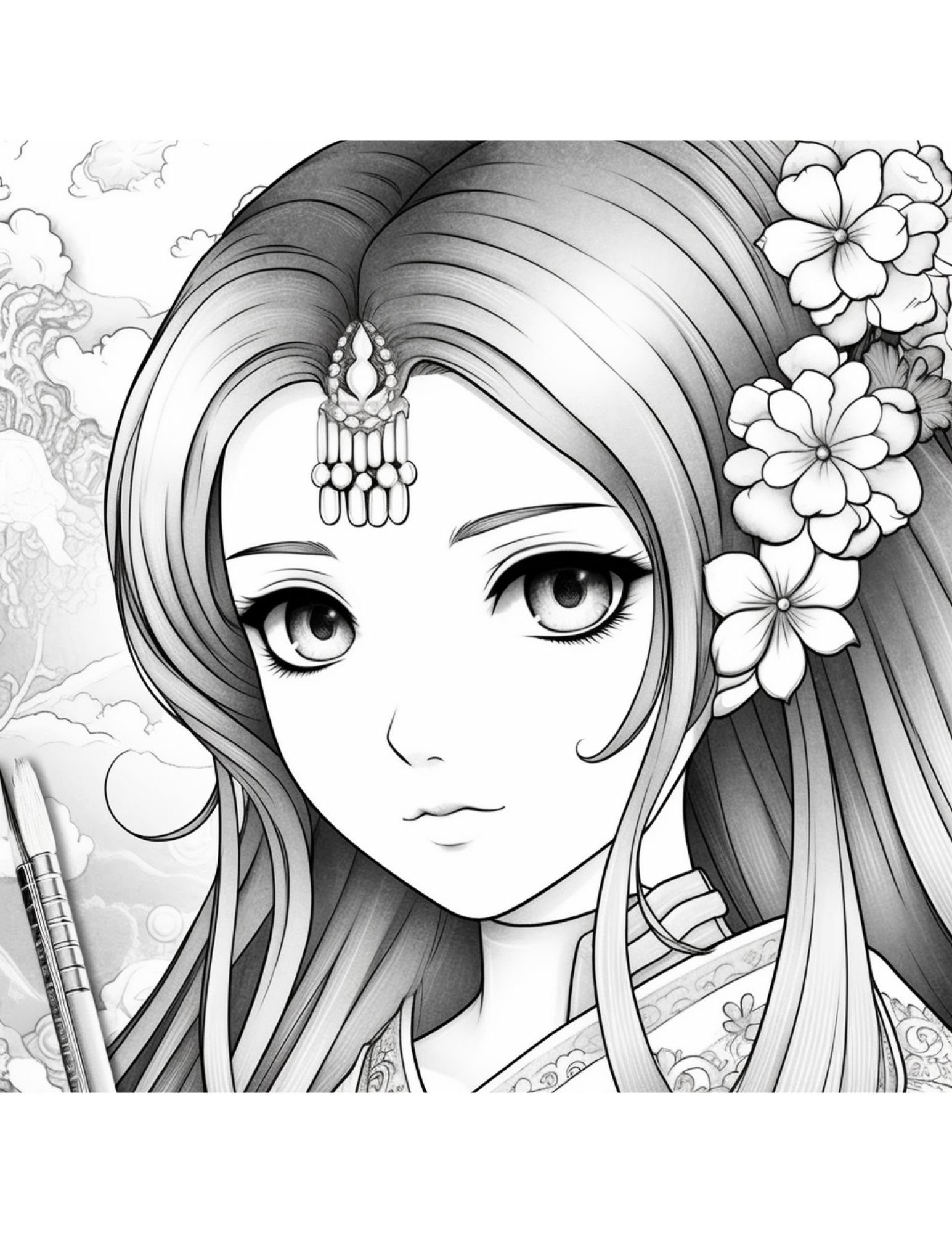 Anime Page Art - Coloring Art
