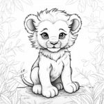 Baby Lion Coloring Page